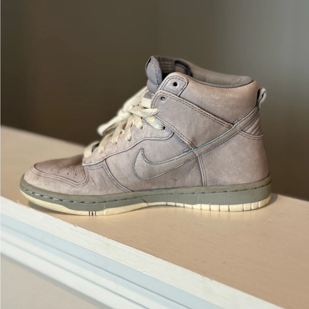 Nike Dunk High Skinny Premium Gray Cream Shoes Sneakers Youth 3.5Y Womens 5